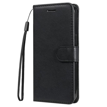 For Google Pixel 9a Case Solid Color Leather Mobile Cover Wallet Stand with Strap