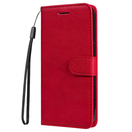 For Google Pixel 9a Case Solid Color Leather Mobile Cover Wallet Stand with Strap