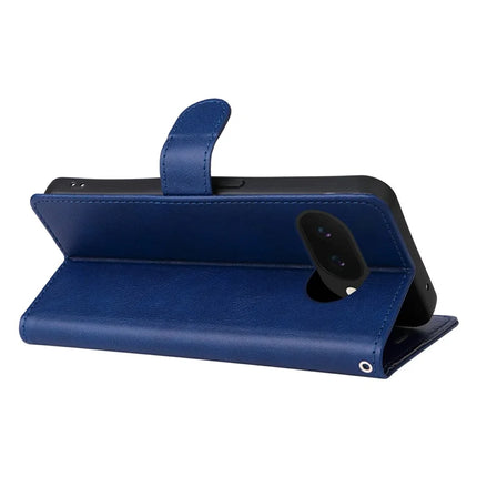 For Google Pixel 9a Case Solid Color Leather Mobile Cover Wallet Stand with Strap
