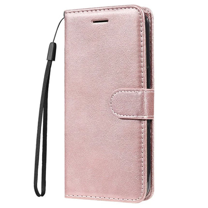 For Google Pixel 9a Case Solid Color Leather Mobile Cover Wallet Stand with Strap