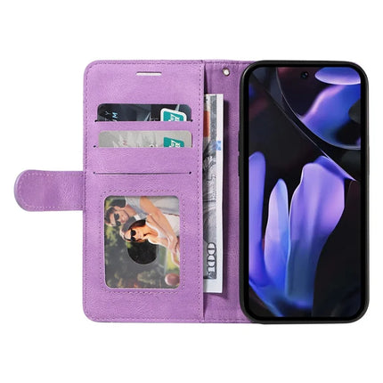 For Google Pixel 9a Leather Case Wallet Stand Color Splicing Phone Cover