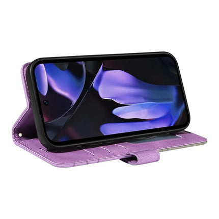 For Google Pixel 9a Leather Case Wallet Stand Color Splicing Phone Cover