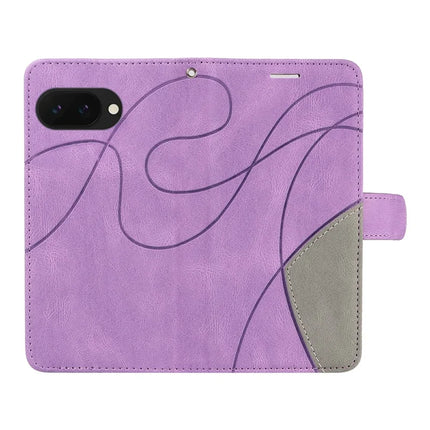 For Google Pixel 9a Leather Case Wallet Stand Color Splicing Phone Cover