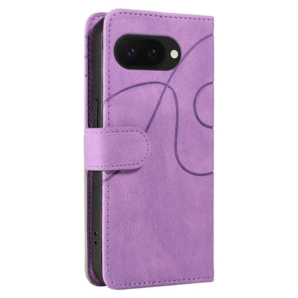 For Google Pixel 9a Leather Case Wallet Stand Color Splicing Phone Cover
