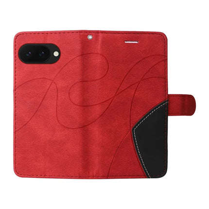 For Google Pixel 9a Leather Case Wallet Stand Color Splicing Phone Cover