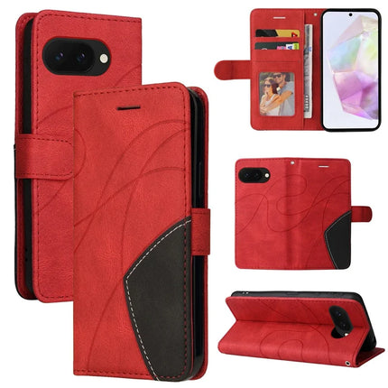 For Google Pixel 9a Leather Case Wallet Stand Color Splicing Phone Cover