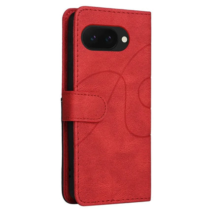 For Google Pixel 9a Leather Case Wallet Stand Color Splicing Phone Cover