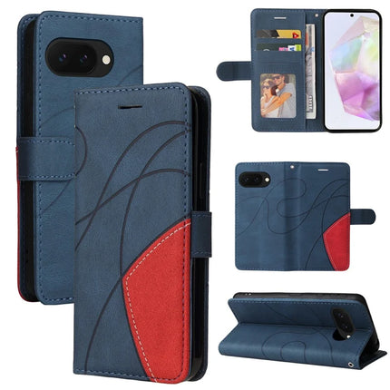 For Google Pixel 9a Leather Case Wallet Stand Color Splicing Phone Cover