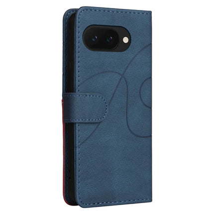 For Google Pixel 9a Leather Case Wallet Stand Color Splicing Phone Cover