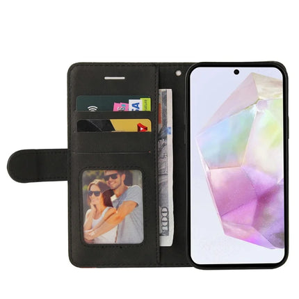 For Google Pixel 9a Leather Case Wallet Stand Color Splicing Phone Cover