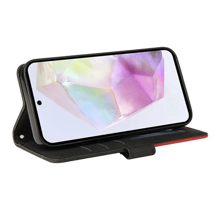 For Google Pixel 9a Leather Case Wallet Stand Color Splicing Phone Cover