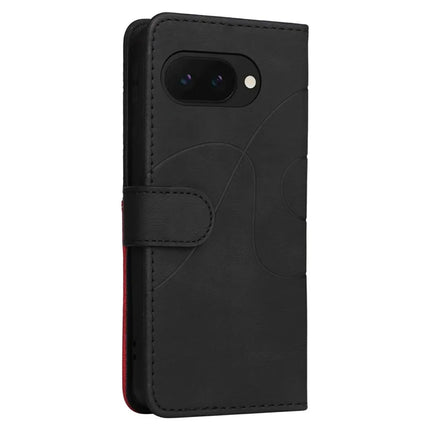 For Google Pixel 9a Leather Case Wallet Stand Color Splicing Phone Cover