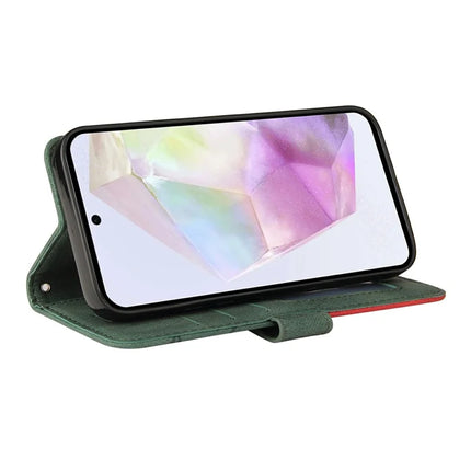 For Google Pixel 9a Leather Case Wallet Stand Color Splicing Phone Cover