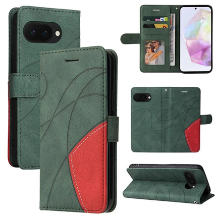 For Google Pixel 9a Leather Case Wallet Stand Color Splicing Phone Cover