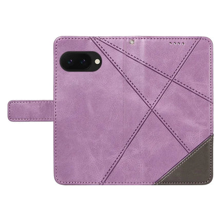 For Google Pixel 9a Case Leather Geometric Line Wallet Phone Cover with Wrist Strap