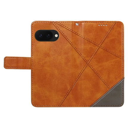 For Google Pixel 9a Case Leather Geometric Line Wallet Phone Cover with Wrist Strap
