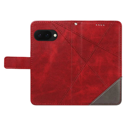For Google Pixel 9a Case Leather Geometric Line Wallet Phone Cover with Wrist Strap