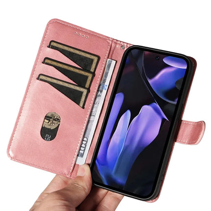 For Google Pixel 9a Case Flip Wallet T-Shape Lines Leather Phone Cover