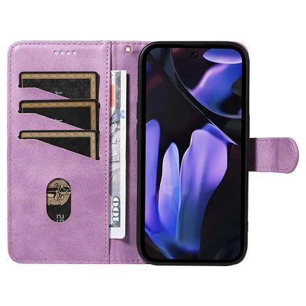 For Google Pixel 9a Case Flip Wallet T-Shape Lines Leather Phone Cover
