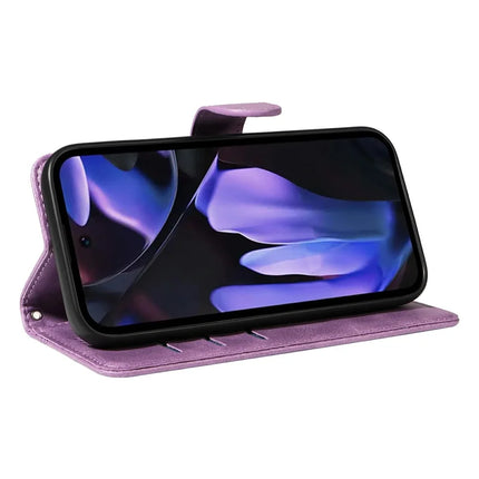For Google Pixel 9a Case Flip Wallet T-Shape Lines Leather Phone Cover