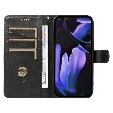 For Google Pixel 9a Case Flip Wallet T-Shape Lines Leather Phone Cover