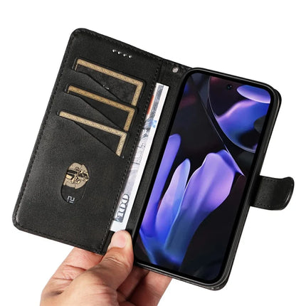 For Google Pixel 9a Case Flip Wallet T-Shape Lines Leather Phone Cover