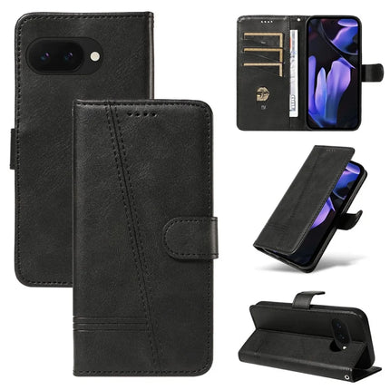 For Google Pixel 9a Case Flip Wallet T-Shape Lines Leather Phone Cover