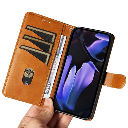 For Google Pixel 9a Case Flip Wallet T-Shape Lines Leather Phone Cover