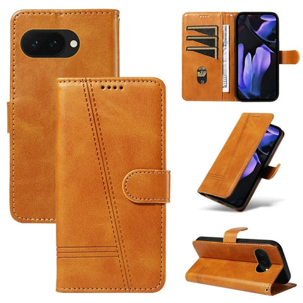 For Google Pixel 9a Case Flip Wallet T-Shape Lines Leather Phone Cover