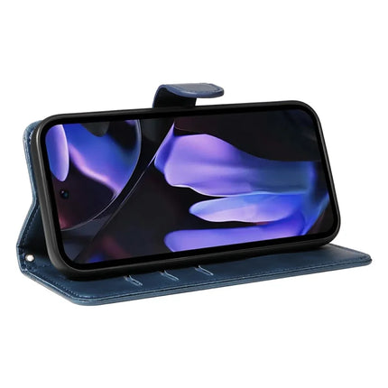 For Google Pixel 9a Case Flip Wallet T-Shape Lines Leather Phone Cover