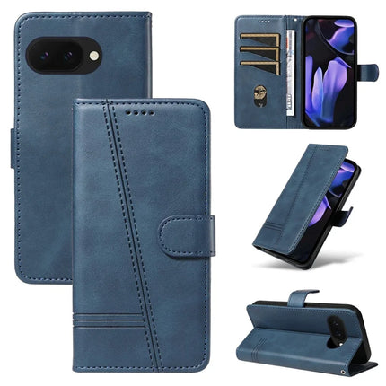 For Google Pixel 9a Case Flip Wallet T-Shape Lines Leather Phone Cover