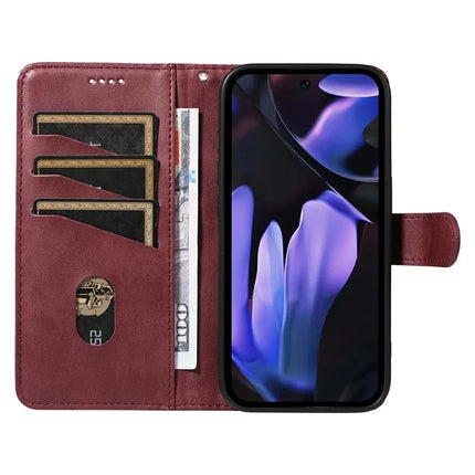For Google Pixel 9a Case Flip Wallet T-Shape Lines Leather Phone Cover