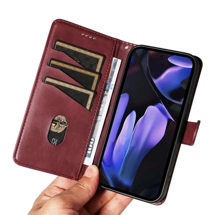 For Google Pixel 9a Case Flip Wallet T-Shape Lines Leather Phone Cover