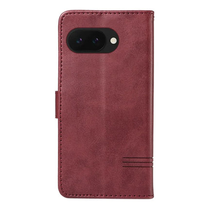 For Google Pixel 9a Case Flip Wallet T-Shape Lines Leather Phone Cover