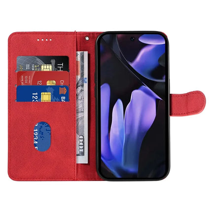 For Google Pixel 9a Case Stand Wallet Leather Phone Cover Curved Line Wrist Strap