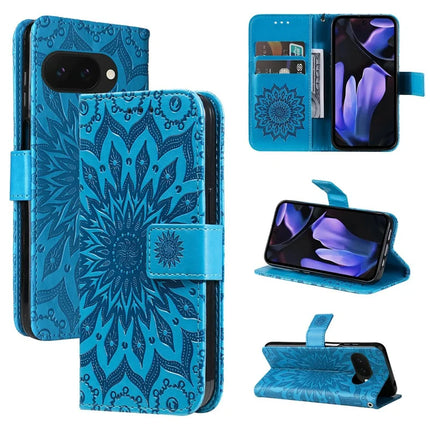For Google Pixel 9a Case Sunflower Leather Wallet Phone Cover