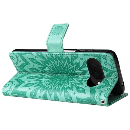 For Google Pixel 9a Case Sunflower Leather Wallet Phone Cover