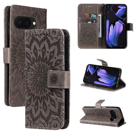 For Google Pixel 9a Case Sunflower Leather Wallet Phone Cover