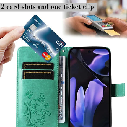 For Google Pixel 9a Case Butterfly Leather Phone Cover