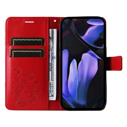 For Google Pixel 9a Case Butterfly Leather Phone Cover