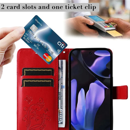 For Google Pixel 9a Case Butterfly Leather Phone Cover