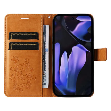For Google Pixel 9a Case Butterfly Leather Phone Cover