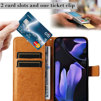 For Google Pixel 9a Case Butterfly Leather Phone Cover