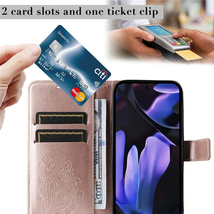For Google Pixel 9a Case Butterfly Leather Phone Cover