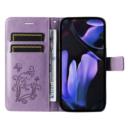 For Google Pixel 9a Case Butterfly Leather Phone Cover