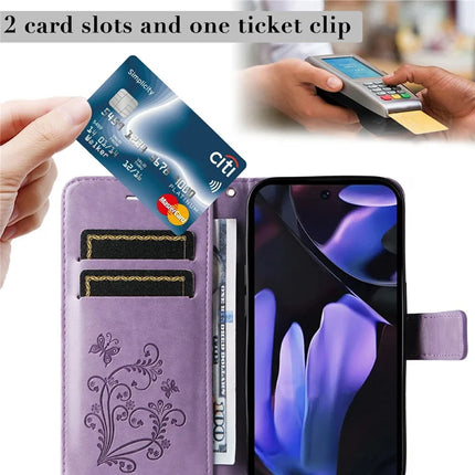 For Google Pixel 9a Case Butterfly Leather Phone Cover