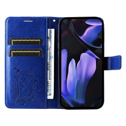 For Google Pixel 9a Case Butterfly Leather Phone Cover