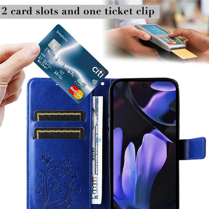 For Google Pixel 9a Case Butterfly Leather Phone Cover