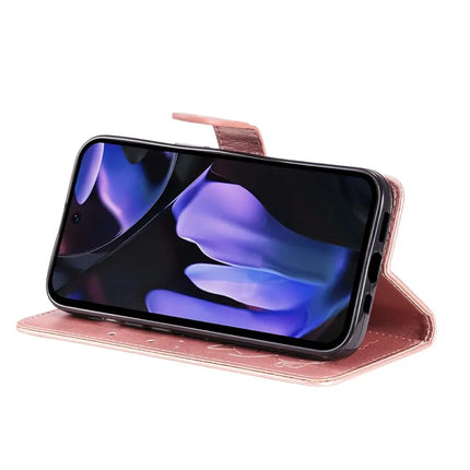 For Google Pixel 9a Case Cat Bee Pattern Leather Phone Cover