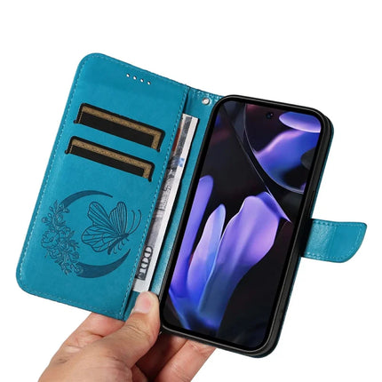 For Google Pixel 9a Case Butterfly Pattern Leather Wallet Flip Phone Cover